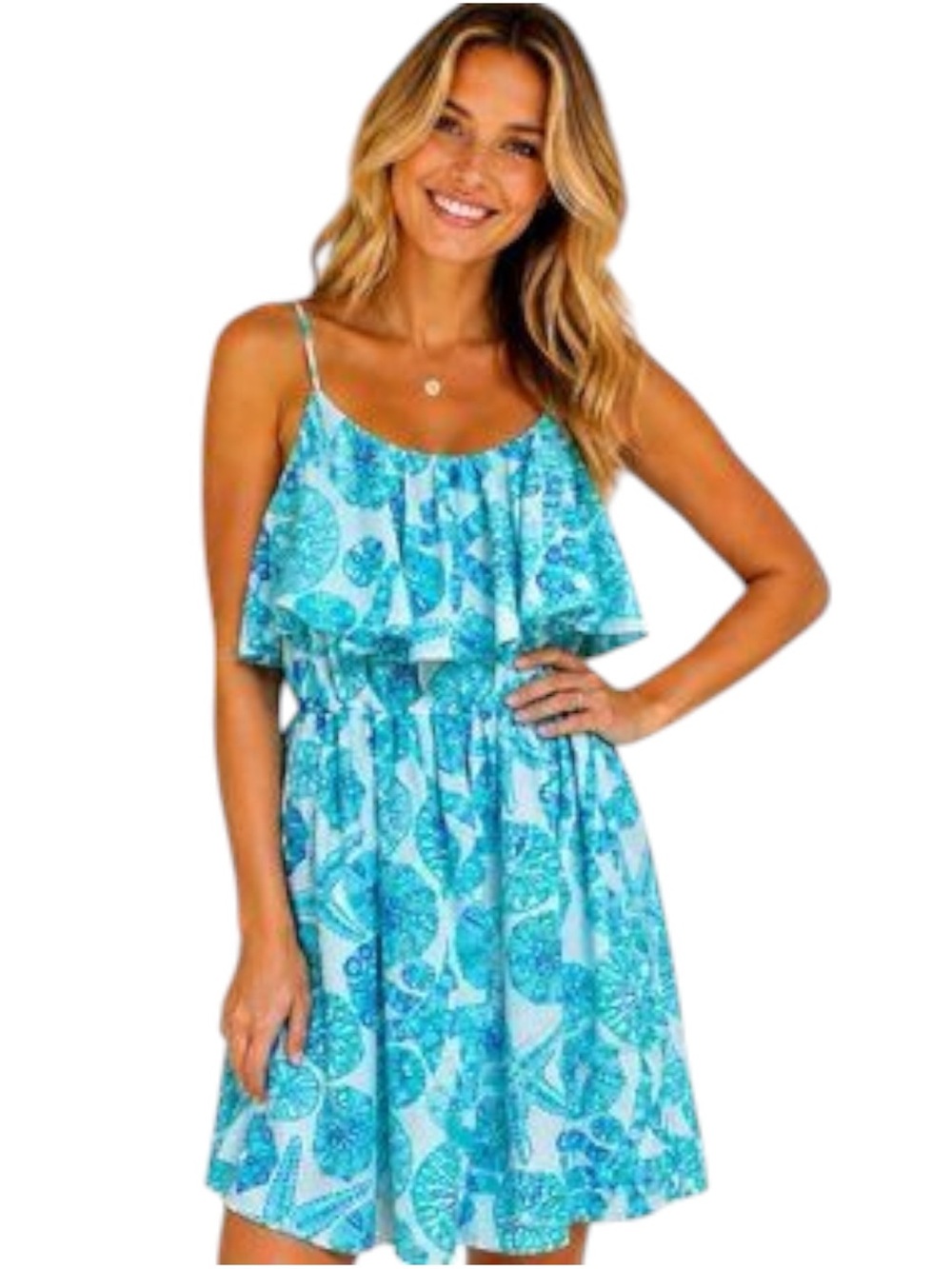 Lilly Pulitzer Satin Flounce Dress Women’s Large Sea Urchin For You